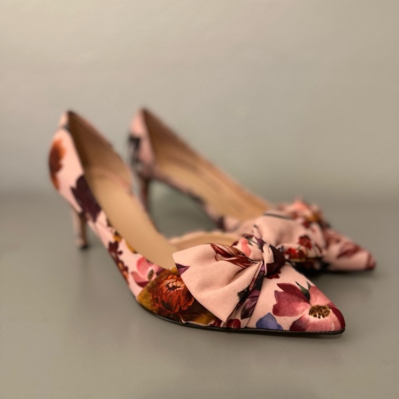 J. Crew Shoes - J. Crew Women’s Pink Dutch Floral Print Colette d'Orsay Bow Heels Pumps Blush